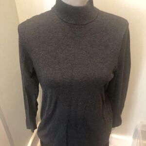 Chico’s Addison Mock Neck Grey Pullover Sweater M 1